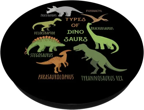 Vista 2 de Tipo de Dinosaurio T-Rex Triceratops Educativo - PopSockets Grip y Soporte para Teléfonos y Tabletas