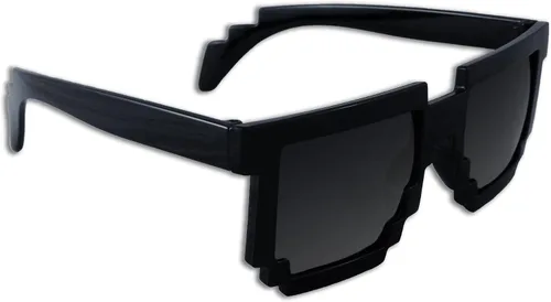 Vista 2 de Gafas de sol retro para computadora de 8 bits con diseño de píxeles, 8 bits (negro)