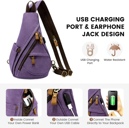 Vista 3 de LOVEVOOK Bolso bandolera bandolera mochila bandolera mochila bandolera bolsa de hombro casual mochilas para mujeres hombres ciclismo senderismo