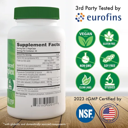Vista 2 de Health Thru Nutrition Complejo avanzado de colesterol, apoyo a la salud cardíaca y metabolismo de lípidos con fitoesteroles, policosanol