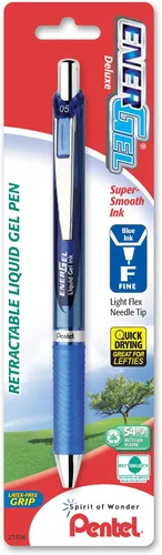 Vista 12 de Pentel EnerGel RTX - Bolígrafo de gel líquido retráctil, punta fina de 0.5 mm, punta de metal, tinta de colores surtidos, paquete de 5