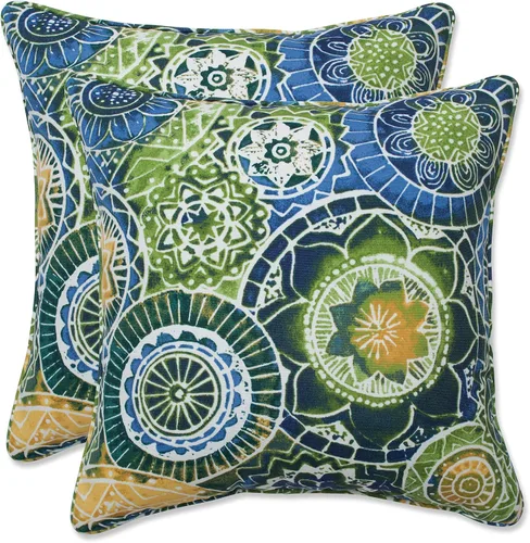 Vista 22 de Pillow Perfect Almohada decorativa floral para interiores y exteriores, relleno de felpa, resistente a la intemperie y a la decoloración, lumbar