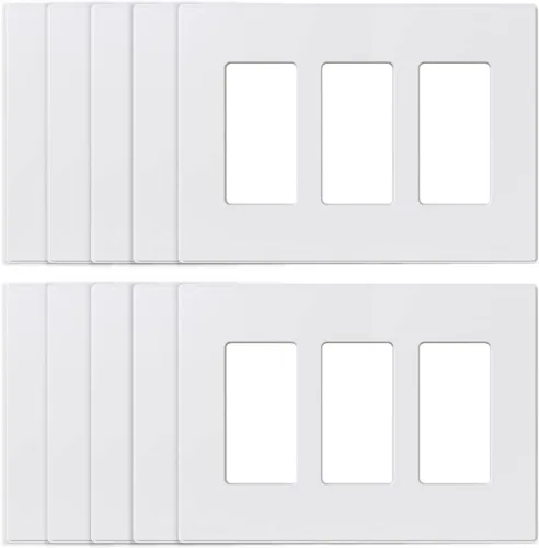 Vista 14 de ELEGRP Placas decorativas de pared sin tornillos, de tamaño mediano, cubierta termoplástica irrompible para interruptor de salida de receptáculo