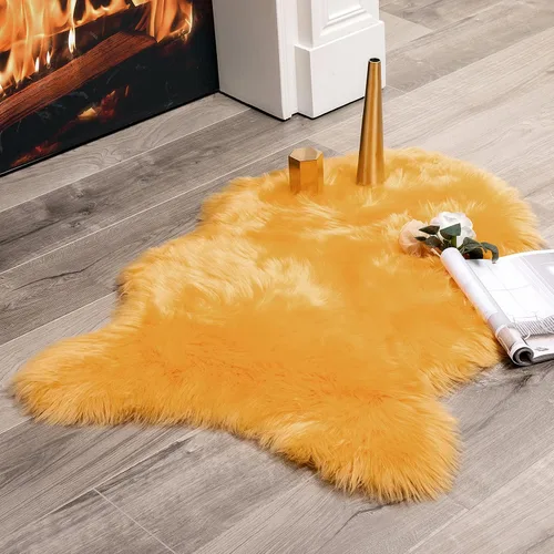 Vista 12 de MIULEE Alfombra de Área de Lujo Súper Suave y Esponjosa de Piel Sintética Rectangular Alfombra Decorativa de Felpa Shaggy para Mesita de Noche Sofá