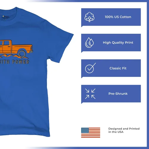 Vista 5 de Tee Hunt Camisetas gráficas y camisetas sin mangas para hombre Roll with Power Pickup Truck