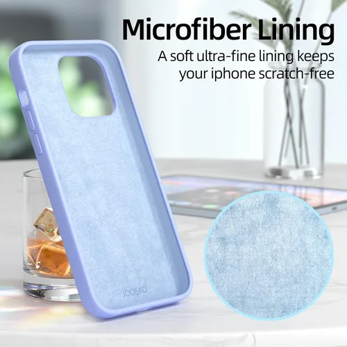 Vista 6 de Funda para iPhone 13, funda de silicona líquida, protección de cuerpo completo de grado militar, forro de microfibra resistente a los arañazos