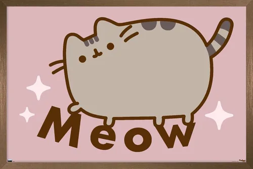 Vista 15 de Pusheen - Póster de pared de miau, 22.4 pulgadas de largo x 14.7 pulgadas de ancho, versión enmarcada en madera de granero