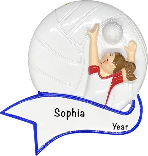 Vista 10 de Adorno de voleibol personalizado 2024 – Personalización rápida y gratuita las 24 horas – Adorno de Navidad deportivo para árbol – Recuerdo