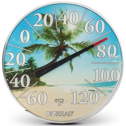 Vista 3 de Headwind EZRead - Termómetro de esfera decorativa, termómetro de pared para interiores y exteriores de 12.5 pulgadas, esfera de patio resistente a