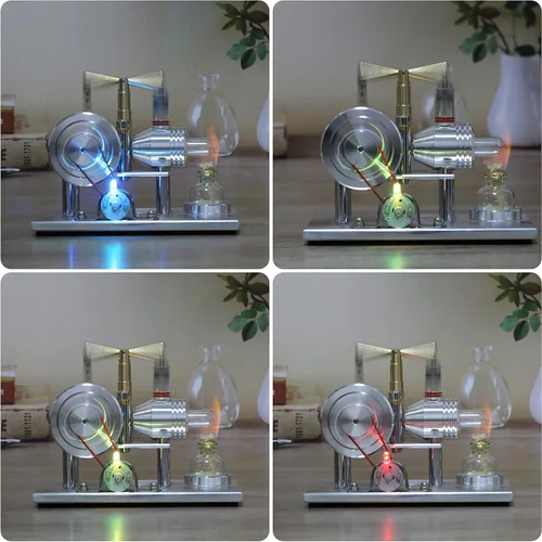 Vista 7 de Juguete educativo para modelado de motor Hot Air Stirling de Sunnytech®, energía eléctrica SC02M