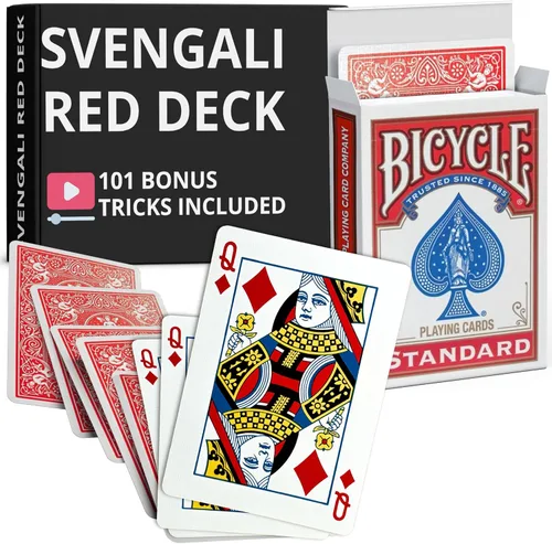 Vista 60 de Ted's Sterling Magic Precision Red Rider Back Bicycle Mazo Svengali con Instrucciones para 100+ Trucos (2 de Tréboles)