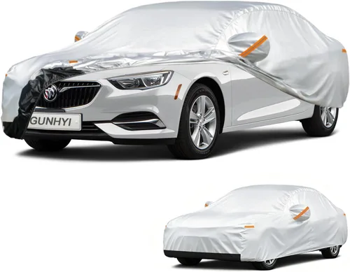 Vista 13 de GUNHYI - Funda de automóvil de 6 capas para Tesla Model 3 (2017-2025), impermeable para todo tipo de clima, protección UV contra la nieve, el sol