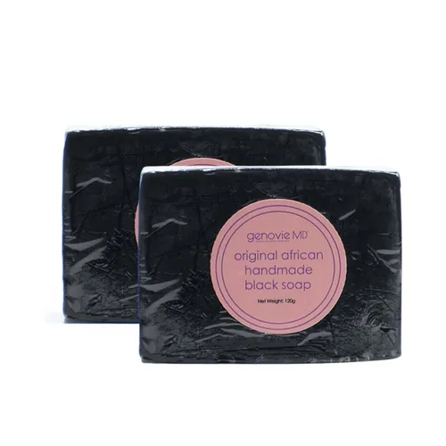 Vista 7 de genovie MD Jabón negro africano original, barra de jabón facial y corporal para mujeres, jabón negro para el acné, lavado de piel seca y piel