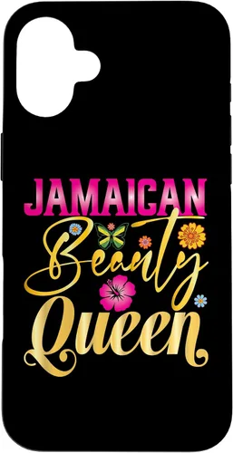 Vista 22 de iPhone 16 Jamaican Beauty Queen Jamaica Flag Jamaica Girl Souvenir Case