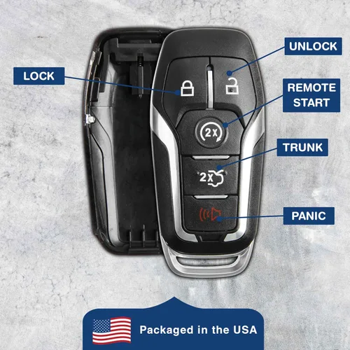Vista 8 de KeylessOption Keyless Entry Remote Smart Key Fob Shell Case para Ford Fusion Mustang Edge M3N-A2C31243800