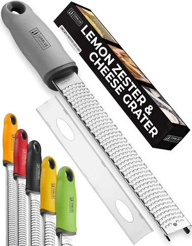 Vista 10 de Orblue Rallador de limón y queso – Zester cítrico de primera calidad, rallador de cocina para parmesano, chocolate, frutas, verduras, jengibre, ajo