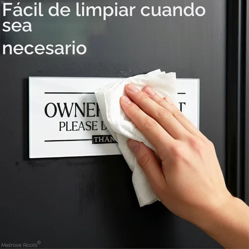 Vista 6 de Letrero acrílico de 2.5 x 6 pulgadas, letrero de acceso para propietarios, compatible con Airbnb Essentials para anfitriones, elementos esenciales