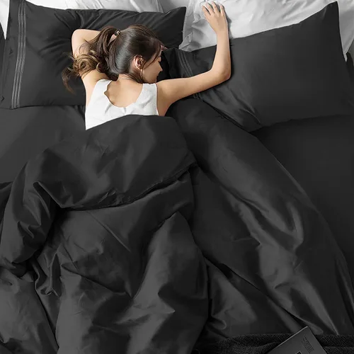 Vista 7 de EaseHome Juego de Sábanas Tamaño Queen - Sábanas de Cama Queen de Microfibra Cepillada de Lujo Extra Suave con Bolsillo Profundo de 18 Pulgadas Negro