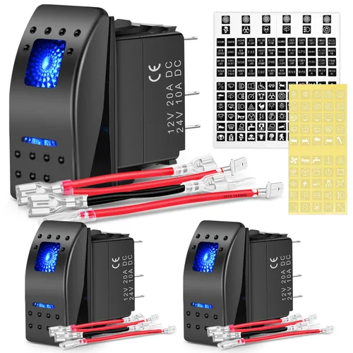 Vista 14 de Nilight Interruptor de 3 vías de encendido y apagado, control de palanca basculante, una sola carga desde dos ubicaciones separadas, interruptores