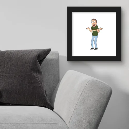Vista 4 de Trends International Gallery Pops Cartoon Network Rick and Morty - Póster de pared de Jerry, 12 x 12 pulgadas, versión enmarcada en negro Versión