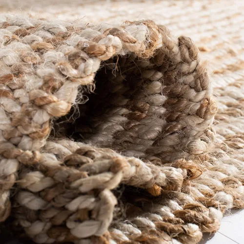 Vista 4 de SAFAVIEH Natural Fiber Collection - Alfombra decorativa de 2 x 3 pies, natural y marfil, hecha a mano, yute a rayas, ideal para zonas de alto