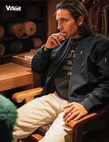 Vista 3 de Chaqueta bomber para hombre: cuello alto rompevientos impermeable ligero con múltiples bolsillos
