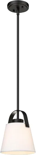 Vista 3 de Z-Lite 743P8-MB Z-Studio - Colgante de lino, 1 luz de 60 vatios, negro mate