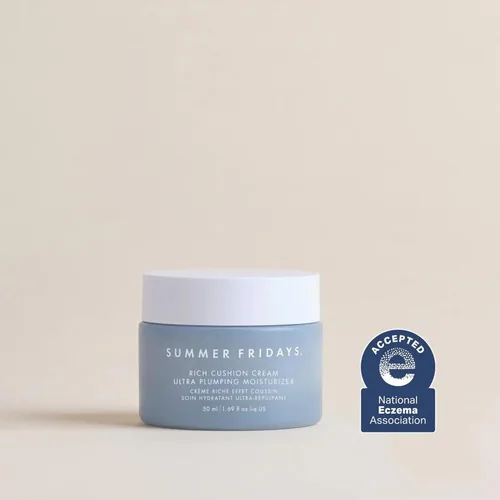 Vista 2 de Summer Fridays Crema Facial Rich Cushion - Crema Reparadora de Barrera Ultra Rellenadora + Prebase de Maquillaje - Infunde la Piel con Rica