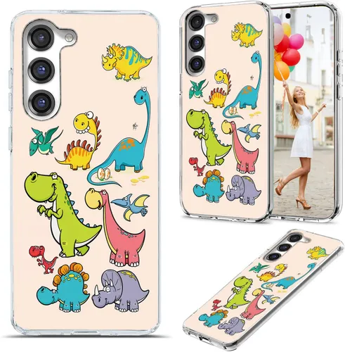 Vista 23 de Funda para Samsung Galaxy S23 Plus/S23+ - Funda protectora transparente de TPU suave a prueba de golpes con diseño de paraguas rojo de la torre Una
