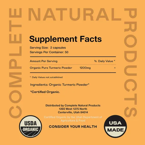 Vista 4 de Complete Natural Products Paquete de 100 cápsulas de raíz de remolacha y cúrcuma 100 cápsulas
