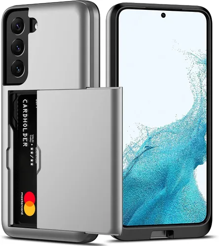 Vista 15 de Nvollnoe Funda para Samsung S22 con tarjetero 5G de 6.1 pulgadas, delgada, de doble capa, resistente, protector para Galaxy S22, funda con ranura