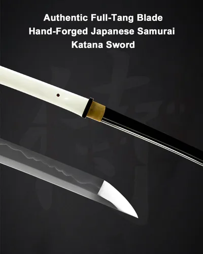 Vista 2 de 1045 Katana, Hand Forged Full Tang Japanese Sword Classic Tsuba Series hand-sharpened 1045 heat-tempered blades, themed iron tsuba, lacquered