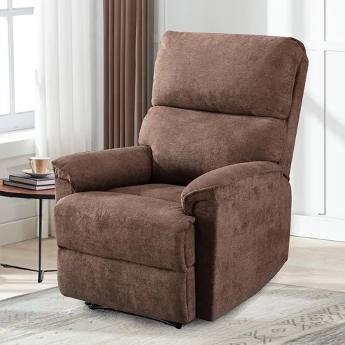 Vista 8 de EBELLO Silla reclinable eléctrica, sillón reclinable eléctrico, sofá reclinable individual de tela transpirable con puerto de carga USB para Marrón