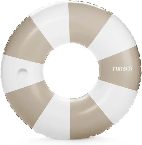 Vista 9 de FUNBOY Flotador inflable gigante de rayas azules con soporte para tazas, tubo interior de 48 pulgadas para adultos, tumbona de piscina