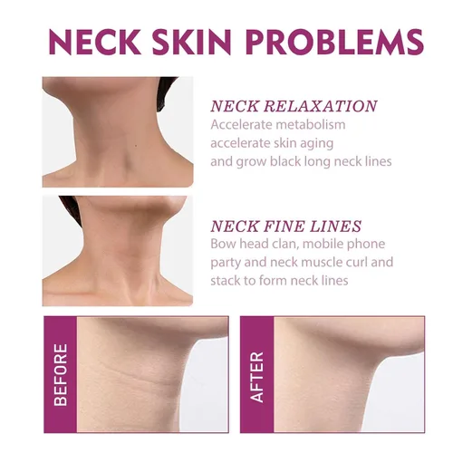 Vista 2 de España NECKPON Crema de cuello de colágeno hidrolizado, crema reafirmante para el cuello que aprieta la piel flácida antienvejecimiento crema