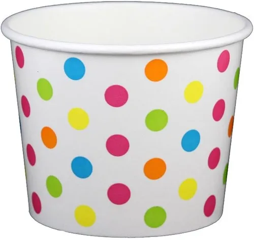 Vista 13 de Vasos de papel de yogur de 12 onzas, 1000 unidades (lunares - azul)