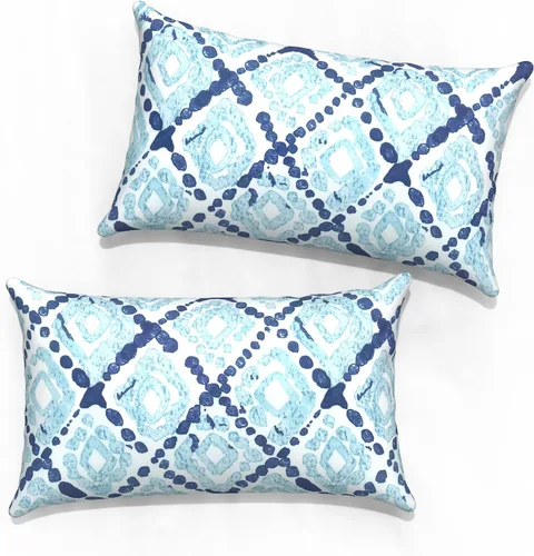 Vista 56 de Juego de 2 fundas cuadradas de 16 x 16 pulgadas para cojín de exteriores, fundas decorativas modernas para cojín de respaldo para muebles de patio