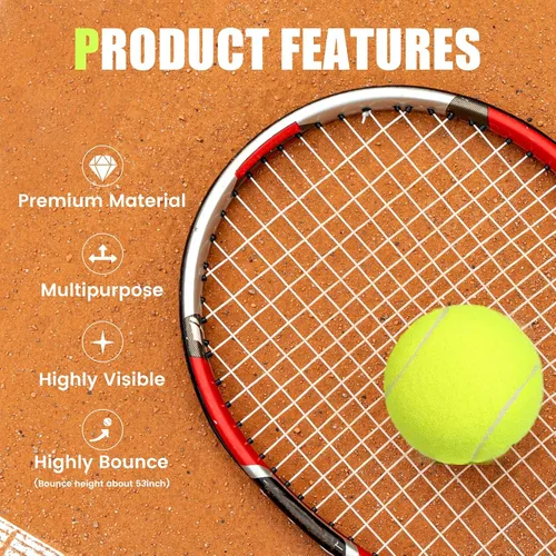 Vista 4 de 30/40 Pack Training Tennis Balls, Pet Dog Playing Balls, Practice Tennis Balls with Mesh Bag for Transport and Beginner Training