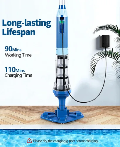Vista 6 de LanOcean Aspiradora inalámbrica para bañera de hidromasaje de hasta 15.8 Azul