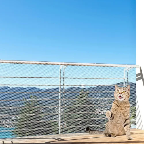 Vista 7 de Shappy - Pantalla de balcón para mascotas y gatos, 16.5 pies x 2.5 pies, 56
