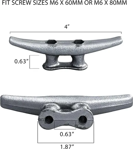 Vista 3 de Tacos de muelle de hierro galvanizado de 4" (paquete de 8)