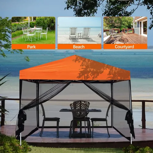 Vista 6 de Mosquitera para exteriores, pantalla para tienda de campaña con cremallera para camping, patio, cenador y tienda de campaña de 10 x 10 pulgadas