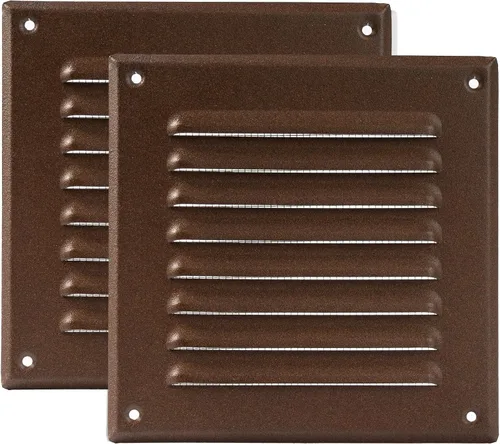 Vista 44 de Vent Systems - Cubierta de rejilla de ventilación de aire de alero rectangular de metal negro de 3 x 10 pulgadas (interior), deflector