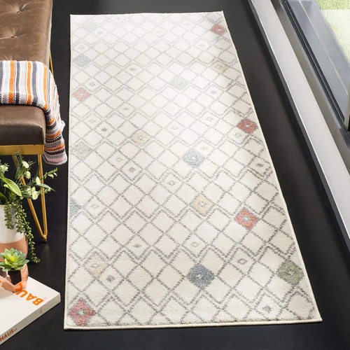 Vista 12 de SAFAVIEH Adirondack Collection ADR132B - Alfombra de pasillo, 2 pies 6 pulgadas x 8 pies, diseño de enrejado bohemio marroquí, no desprende pelusa