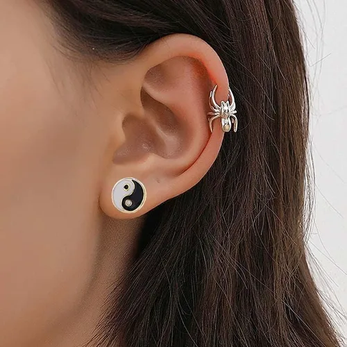 Vista 2 de Equilibrio de la dualidad Yin y Yang símbolo Tai Chi Bagua Yin Yang Life Balance Pendientes para mujeres niñas joyería de inspiración