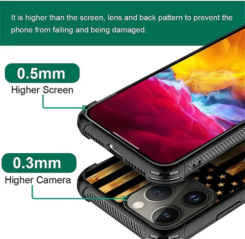 Vista 260 de Funda compatible con iPhone 8, a prueba de golpes, antiarañazos, bandera de ciervos de cola blanca de grano de madera estadounidense