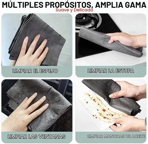 Vista 4 de 2023 Nuevo Paño de Limpieza Mágico Engrosado, Paño de Limpieza Reutilizable de Fibra Mágica Engrosada de Microfibra, Paños de Limpieza Lavables