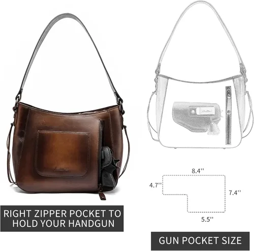 Vista 2 de Montana West Monederos de cuero genuino para mujer, bolsos Hobo con asa de herramientas y borlas
