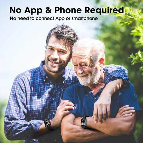 Vista 2 de Reloj inteligente para hombres y mujeres, fuente grande de 1.91 pulgadas, no requiere aplicación/teléfono, rastreador de actividad física