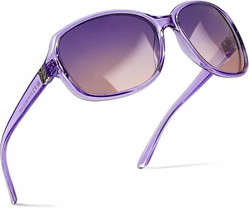 Vista 40 de SIPHEW - Gafas de sol polarizadas para mujer, gafas de sol cuadradas clásicas para mujer con protección UV Gafas de sol polarizadas negras A01